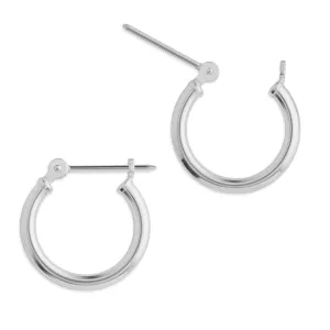 Boucles d'oreilles mini cercles en or blanc 14 carats