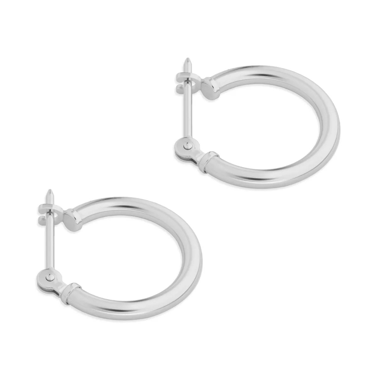 Boucles d'oreilles mini cercles en or blanc 14 carats