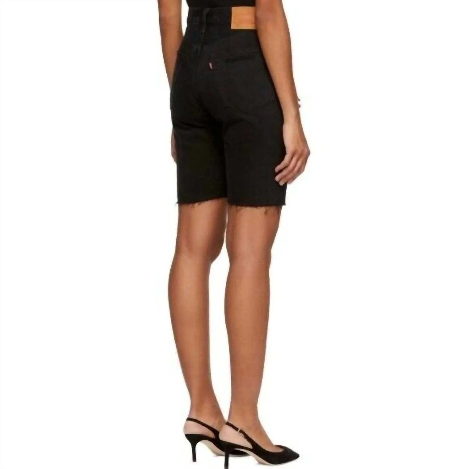 501 Slouch Ripped Black Button Fly Jeans