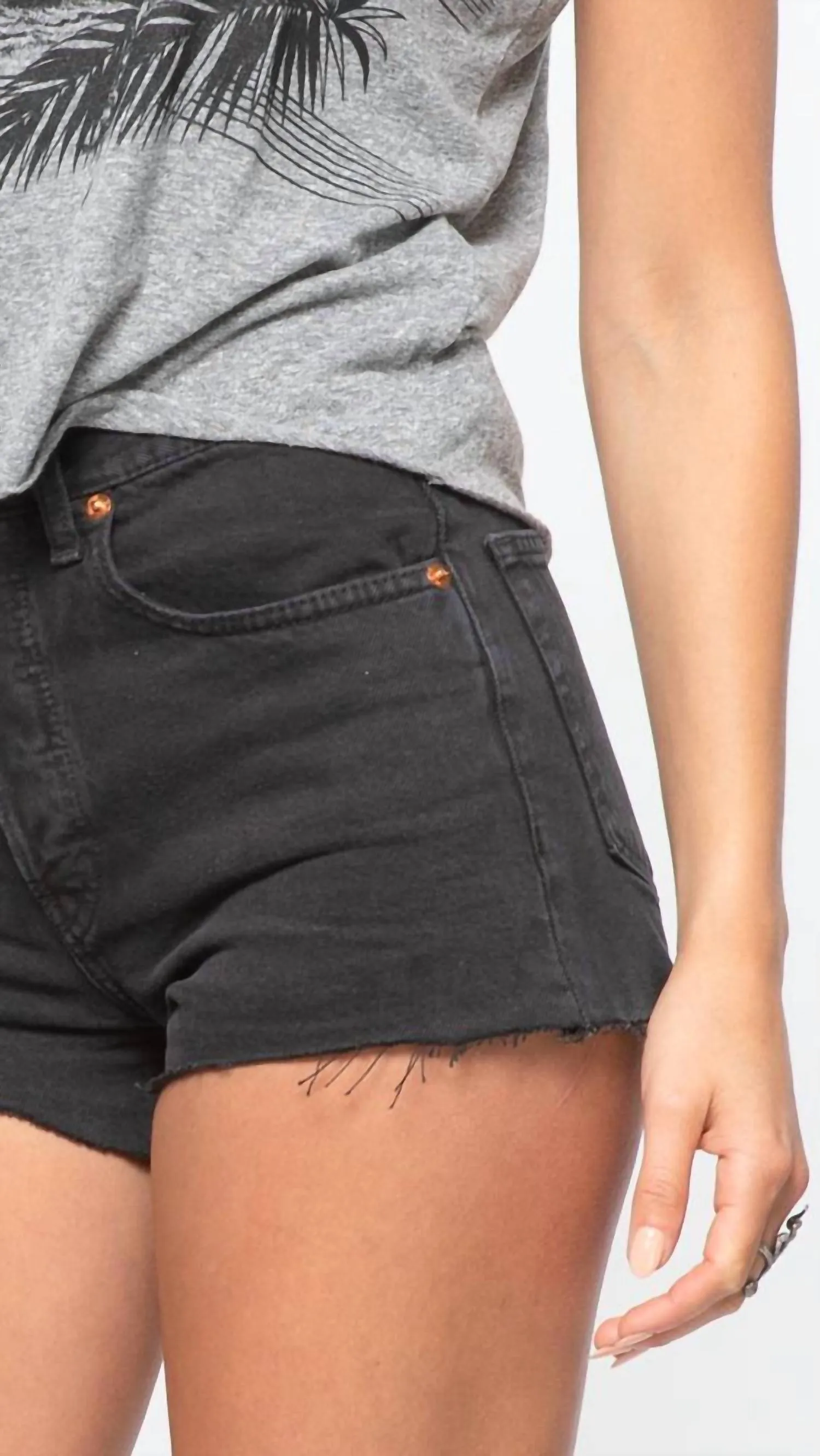70S High Rise Short In Midnight Black