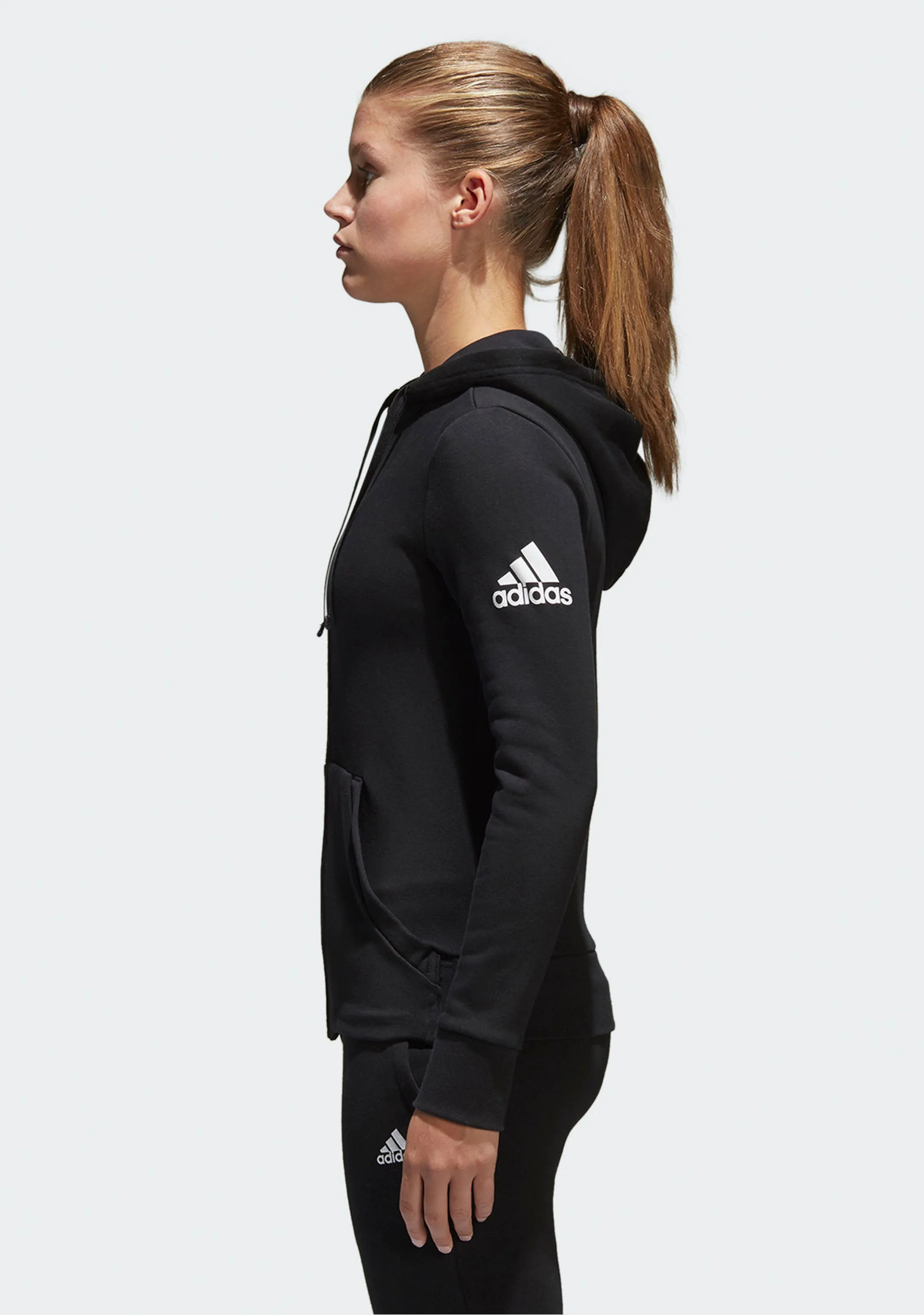 Adidas Womens Essential Solid Full Zip Hoodie
