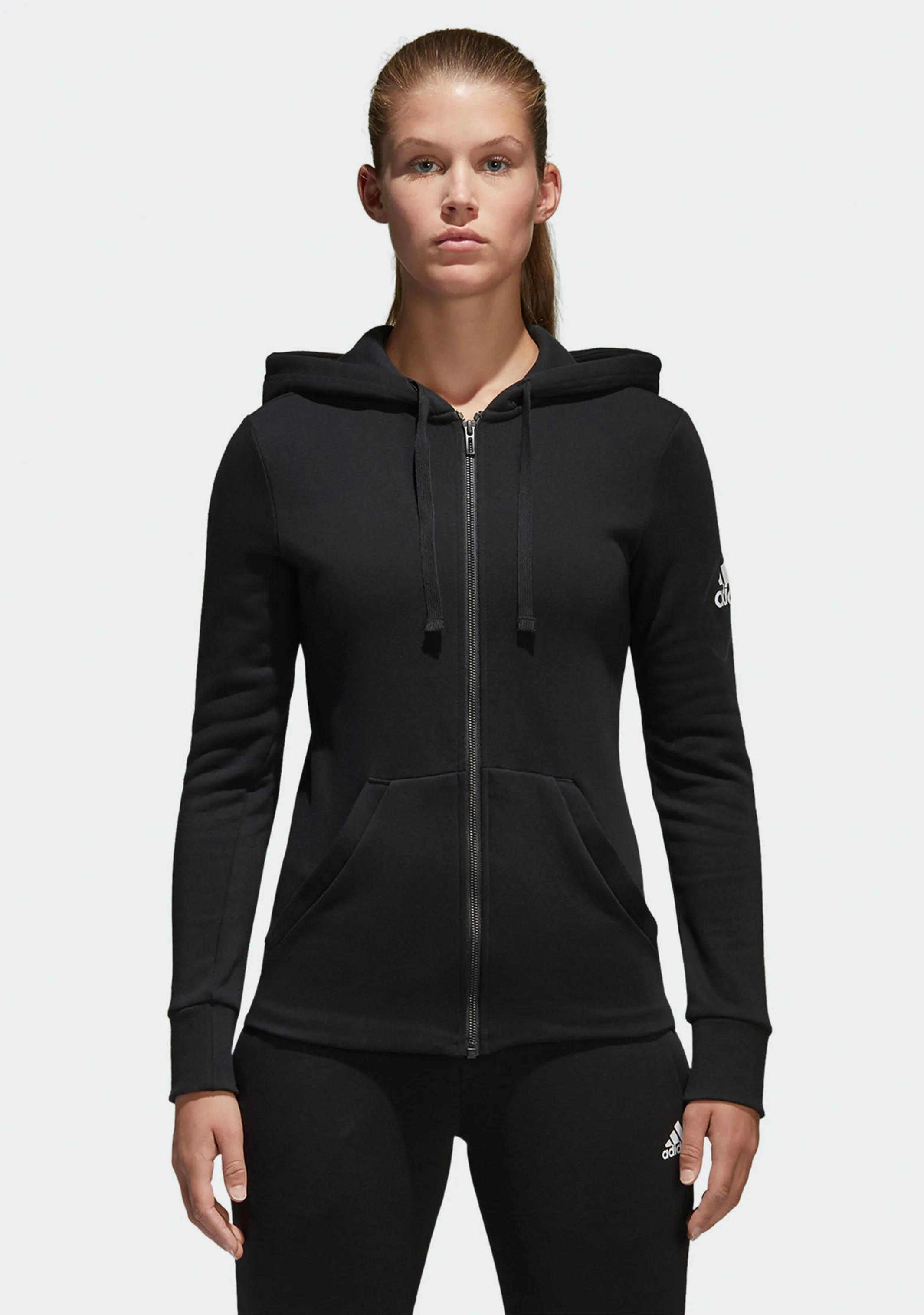Adidas Womens Essential Solid Full Zip Hoodie