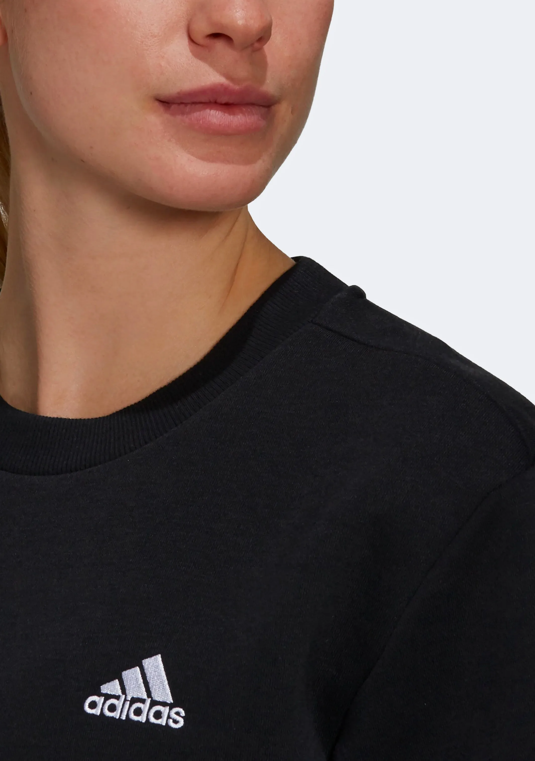 Adidas Women's Essentials Small Logo Fleece Cropped Sweatshirt