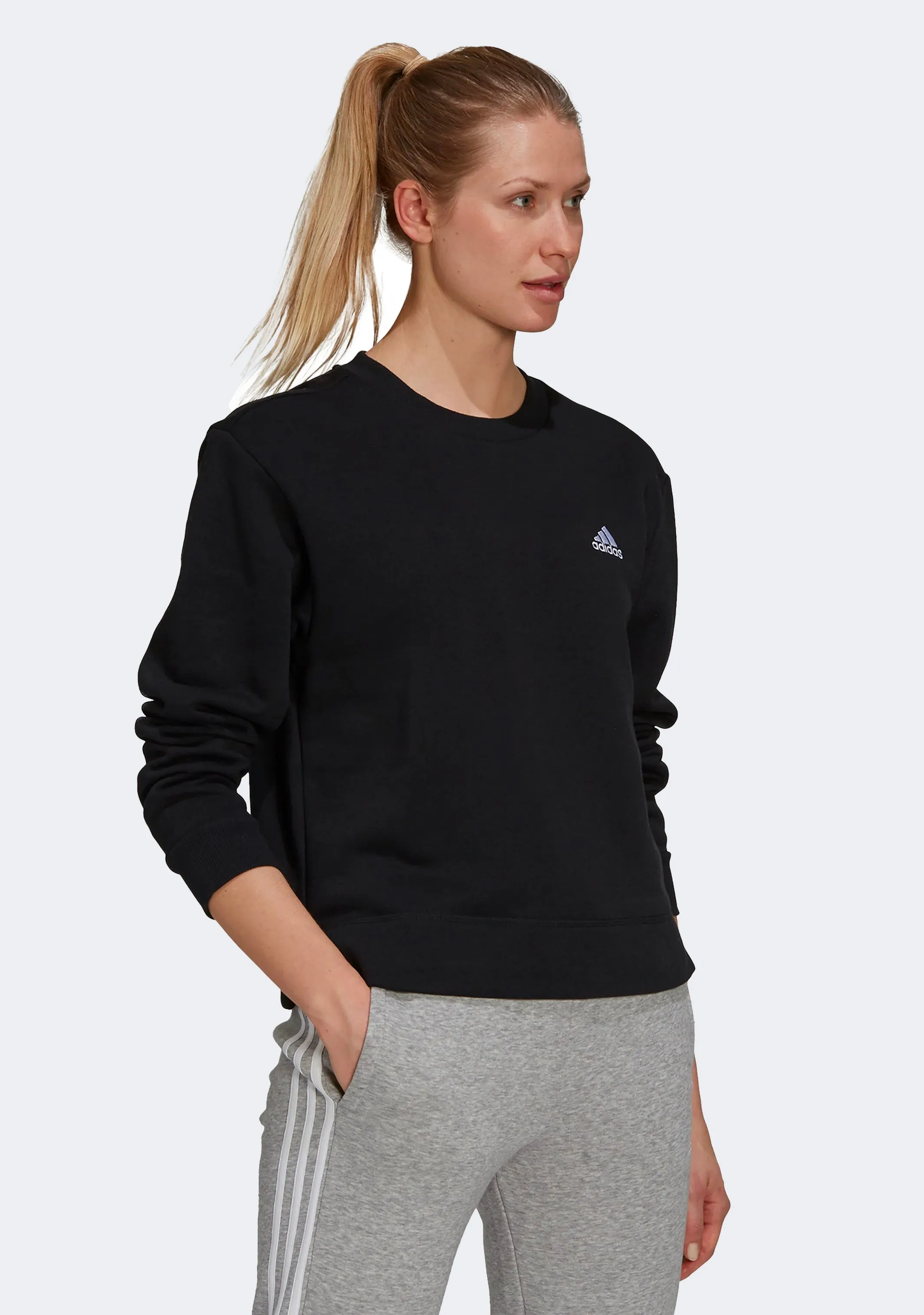 Adidas Women's Essentials Small Logo Fleece Cropped Sweatshirt