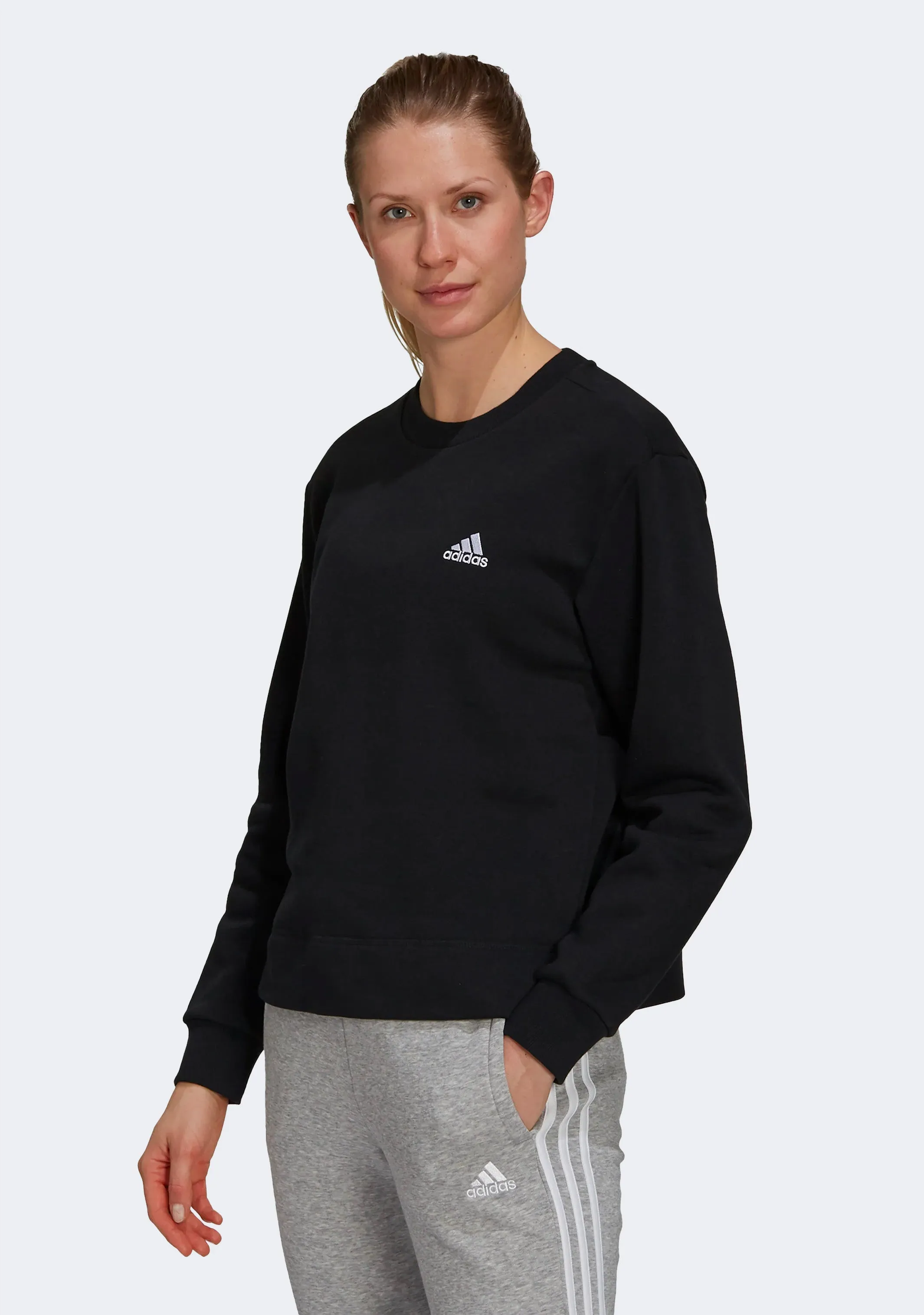 Adidas Women's Essentials Small Logo Fleece Cropped Sweatshirt