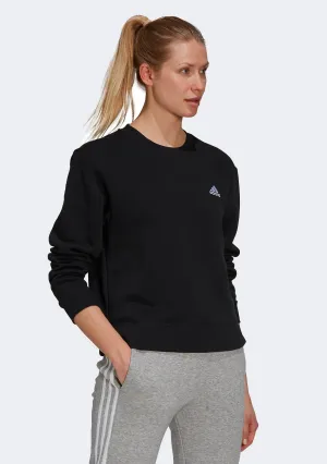 Adidas Women's Essentials Small Logo Fleece Cropped Sweatshirt