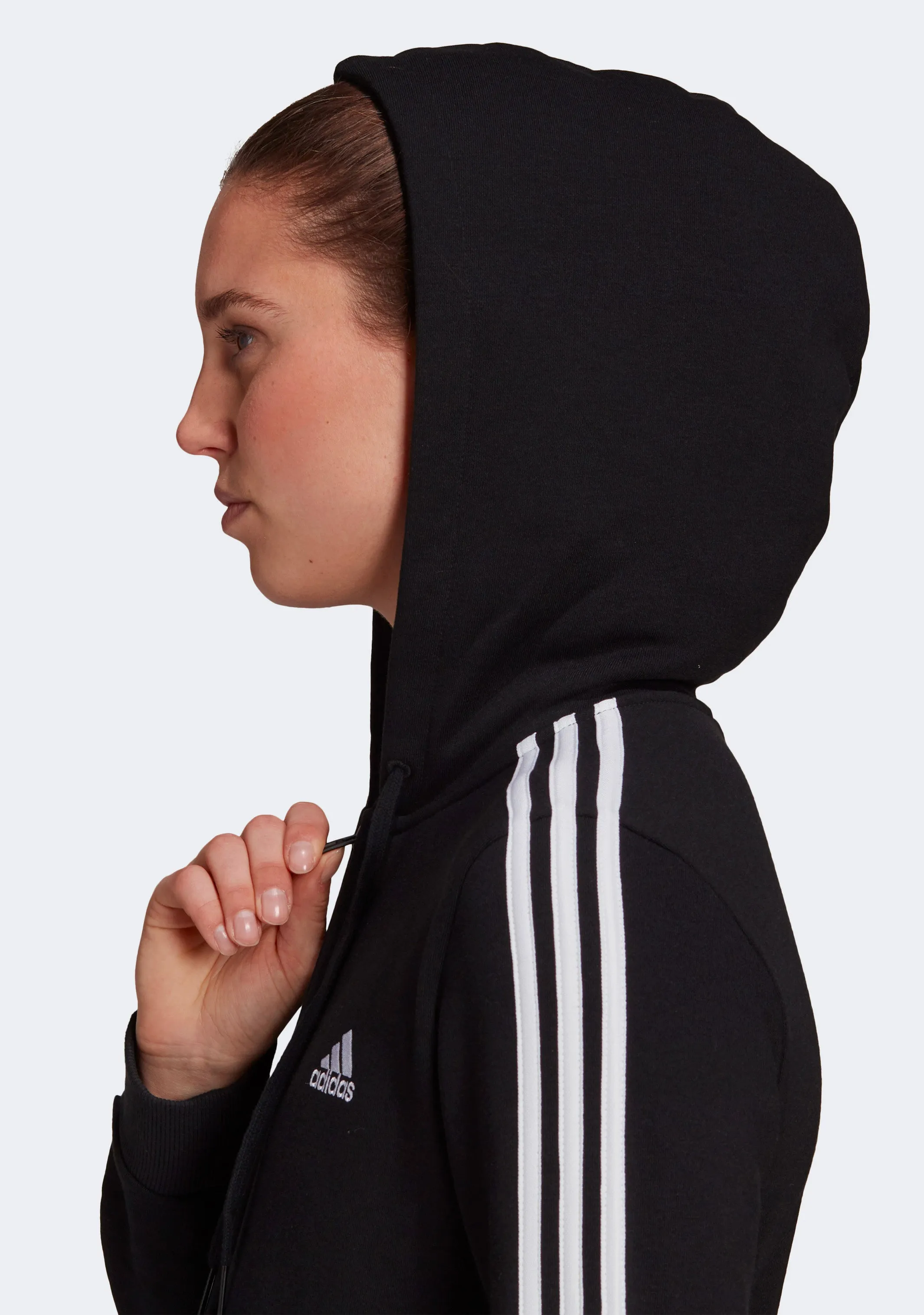 Adidas Women's Fleece 3-Stripes Full-Zip Hoodie