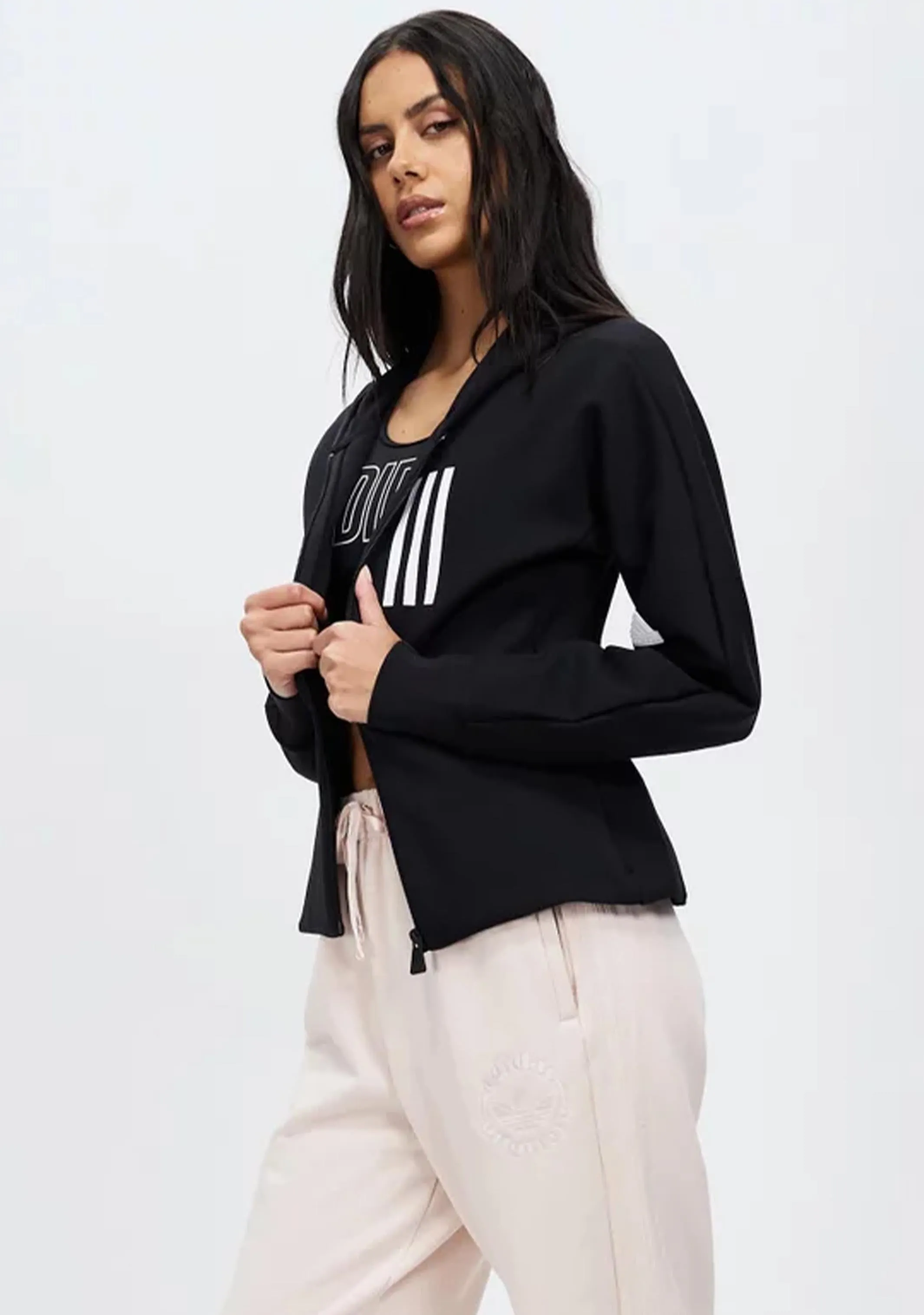 Adidas Womens Mission Victory Slim Fit Full-Zip Hoodie