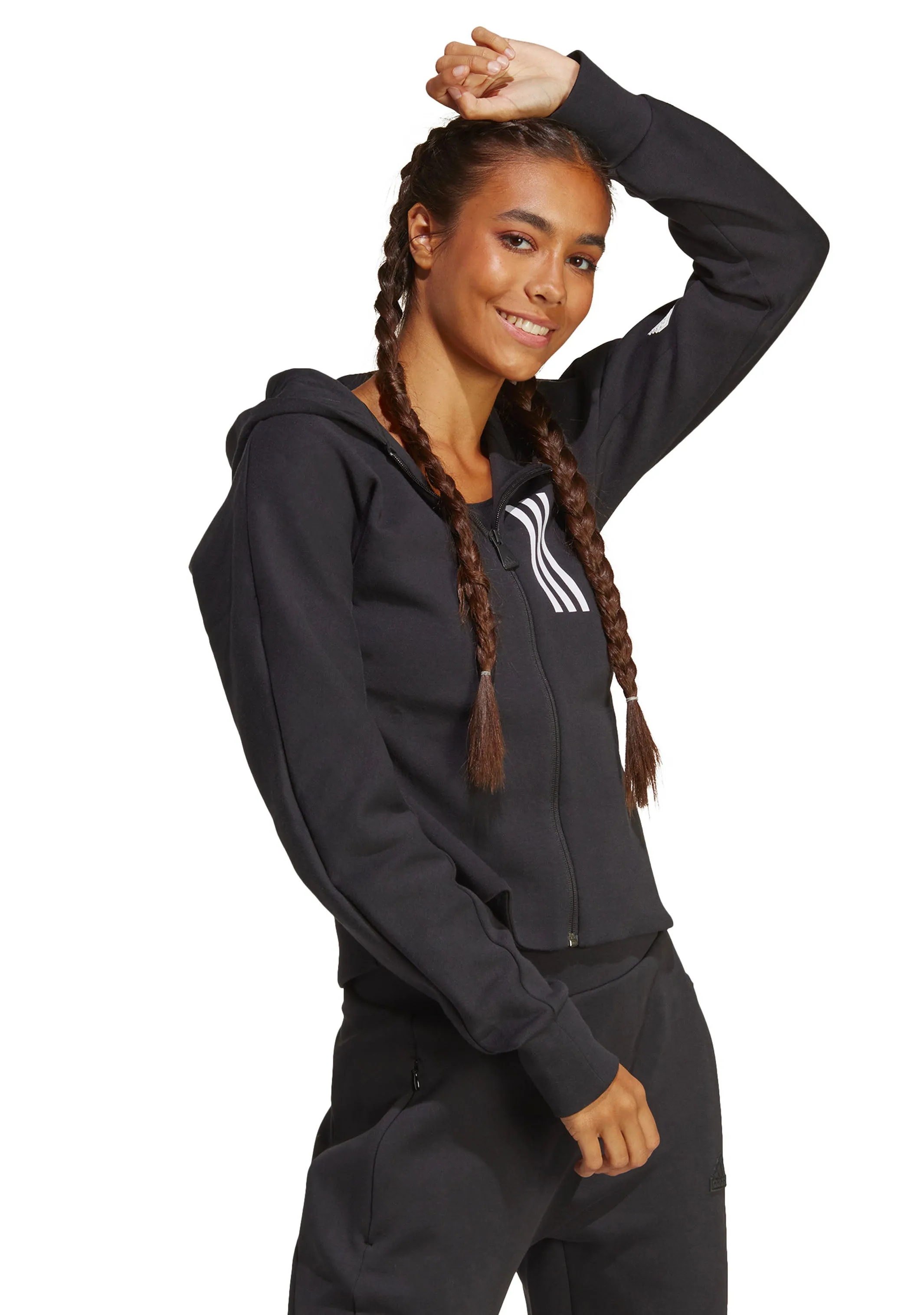 Adidas Womens Mission Victory Slim Fit Full-Zip Hoodie