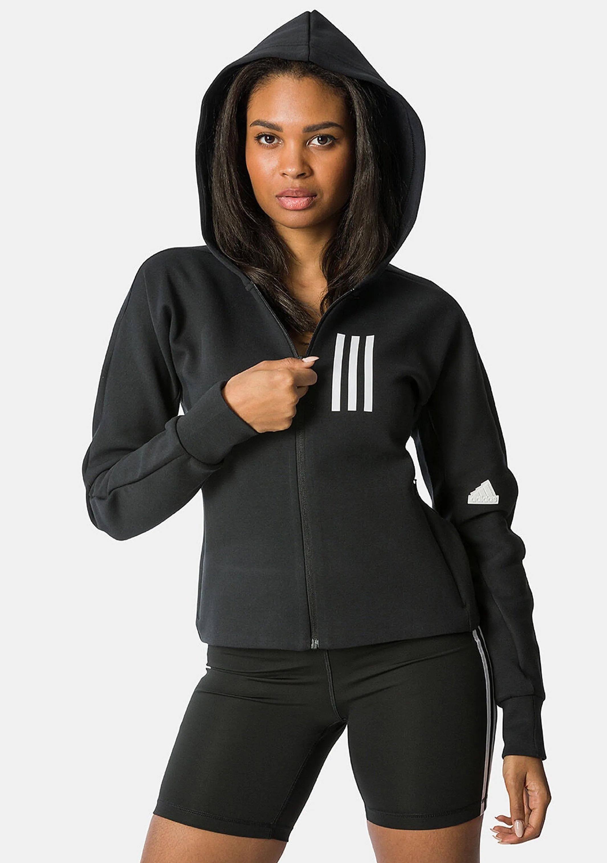 Adidas Womens Mission Victory Slim Fit Full-Zip Hoodie