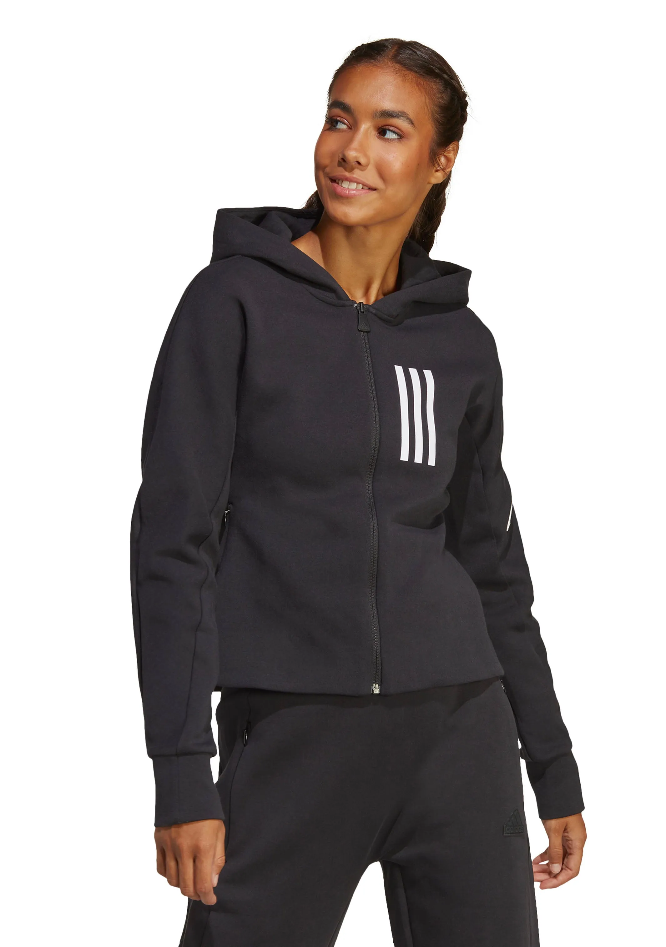 Adidas Womens Mission Victory Slim Fit Full-Zip Hoodie
