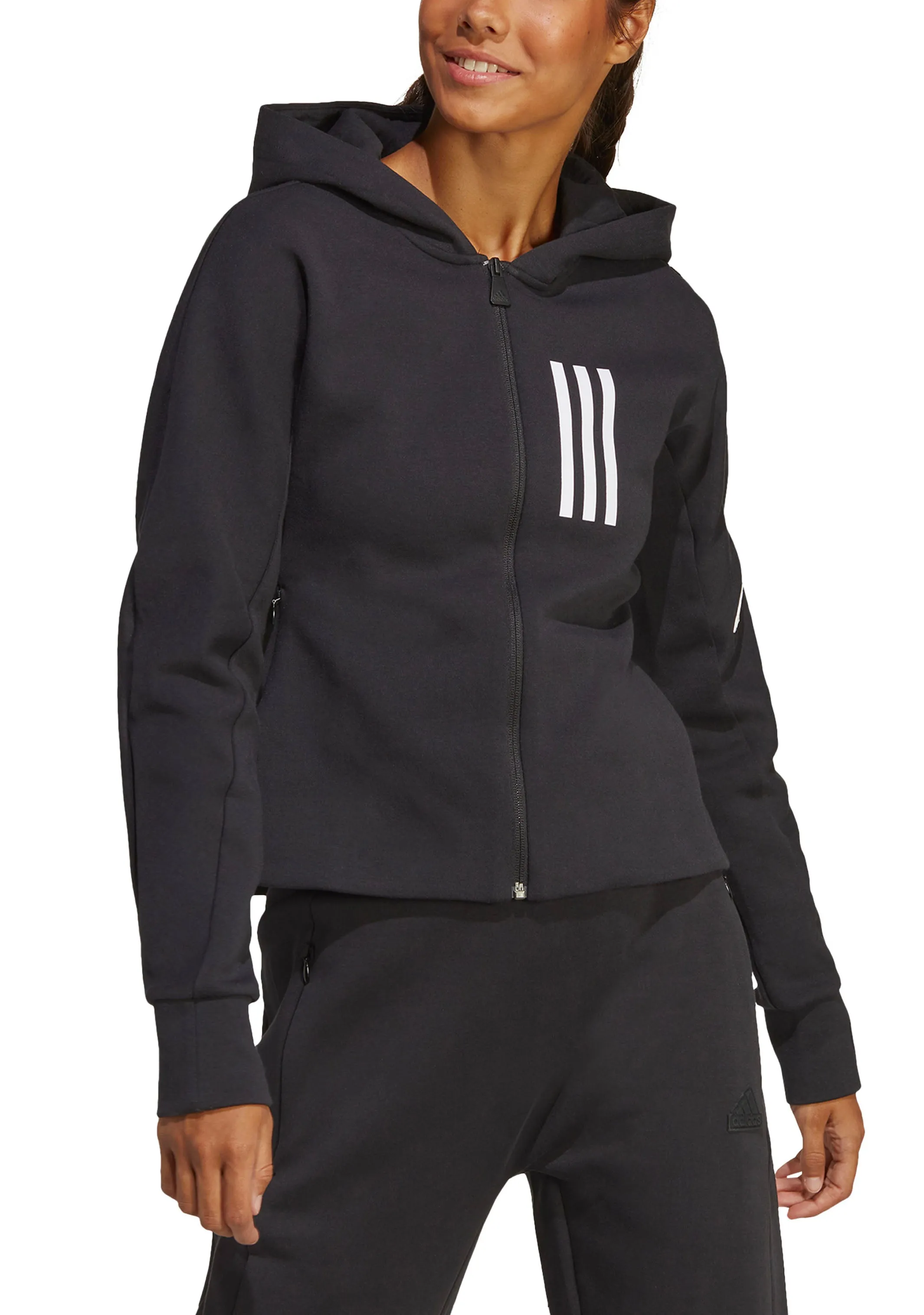 Adidas Womens Mission Victory Slim Fit Full-Zip Hoodie