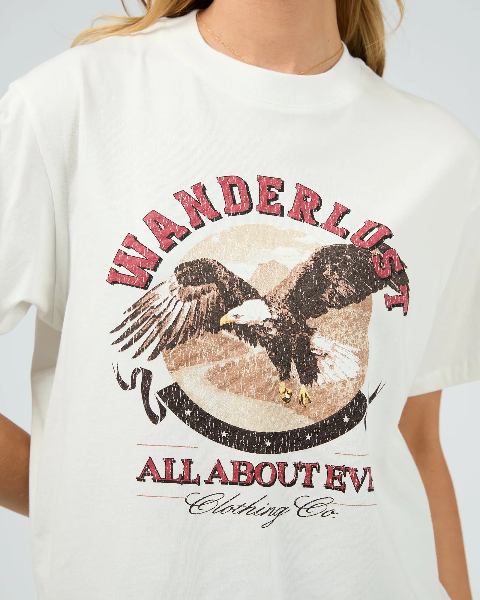 All About Eve Wanderlust Oversized Tee Vintage White