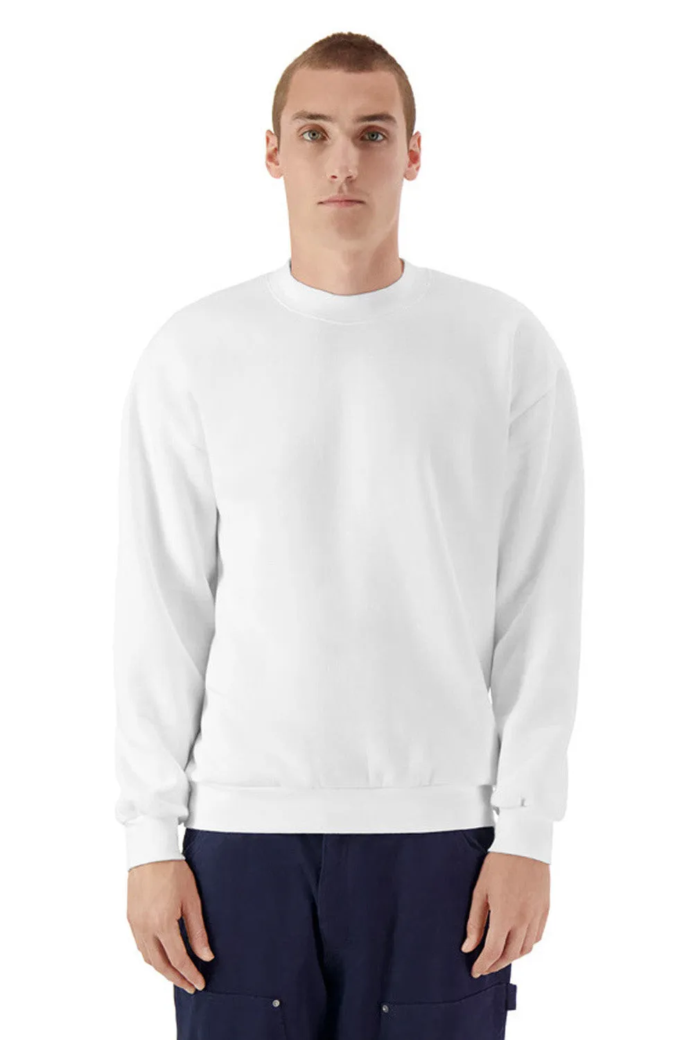 American Apparel Mens ReFlex Fleece Crewneck Sweatshirt - White