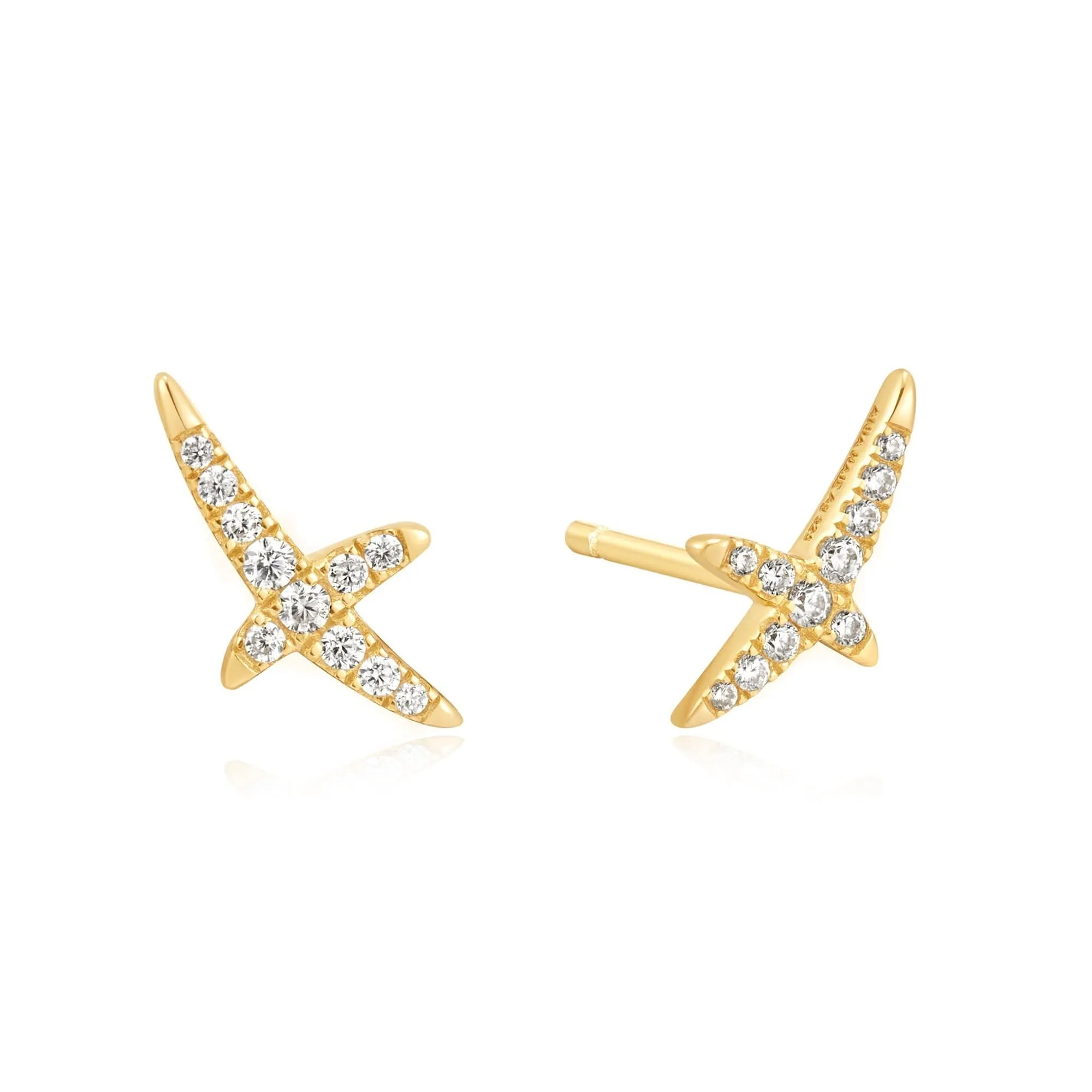 Boucles d'oreilles Ania Haie Gold Kiss Pavé Studs E057-02G Bijoux Ania Haie