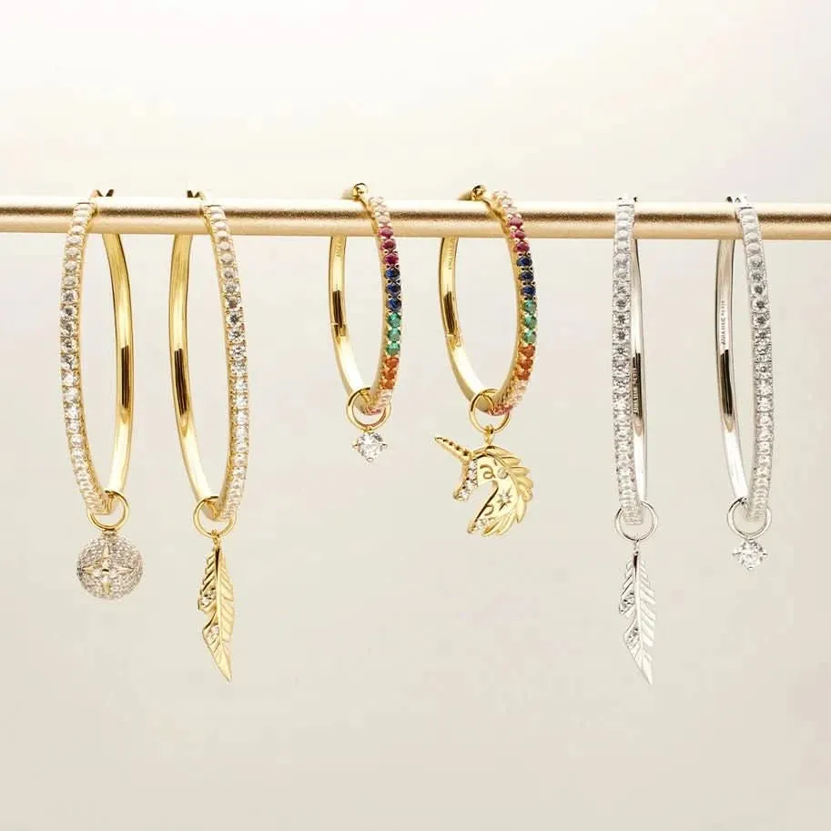 Boucles d'oreilles Ania Haie en or pavé de type cercle E052-03G - Bijoux Ania Haie