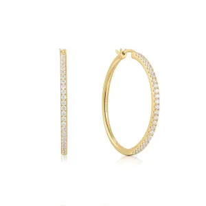 Boucles d'oreilles Ania Haie en or pavé de type cercle E052-03G - Bijoux Ania Haie