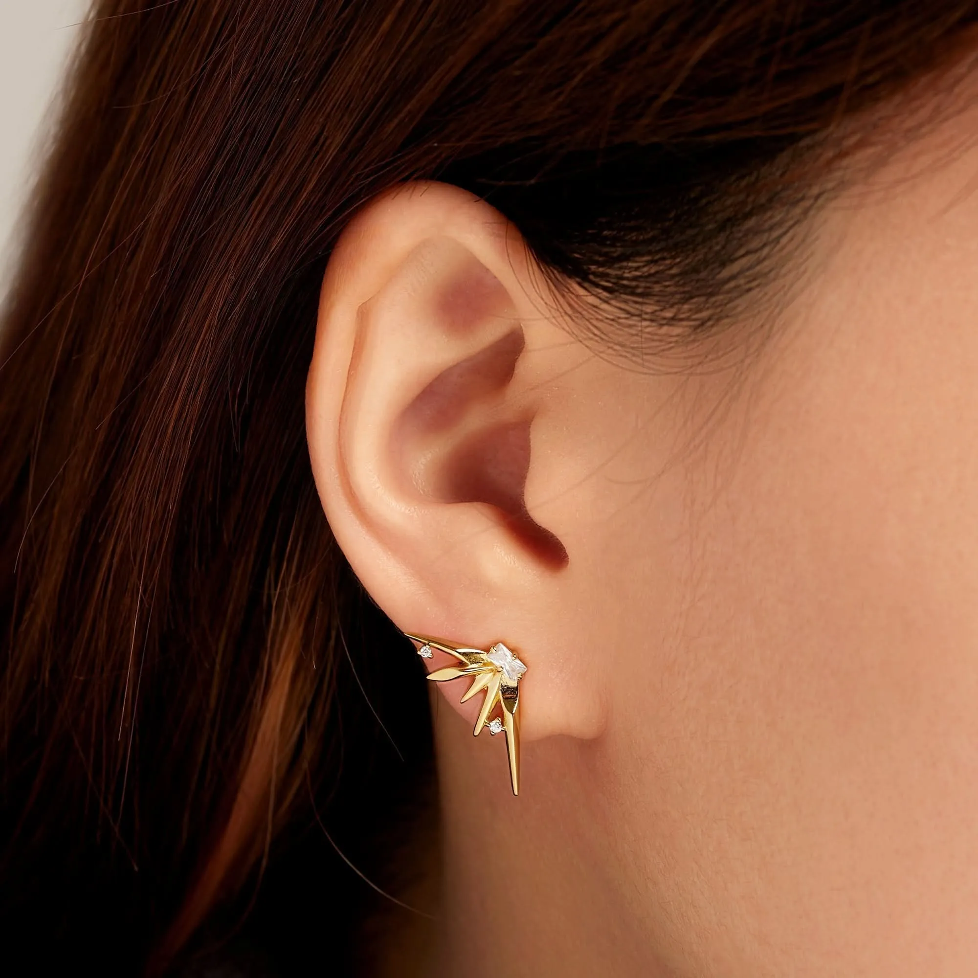 Boucles d'oreilles à clous à pointes en or énoncé Ania Haie E053-05G Bijoux Ania Haie