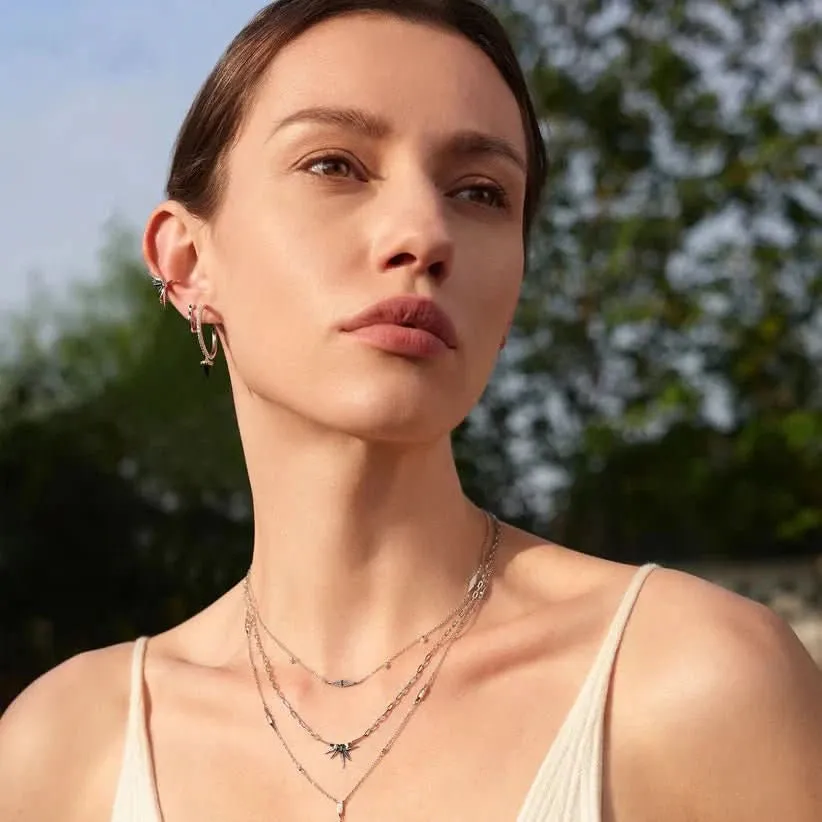 Boucles d'oreilles à goutte en agate noire argentée Ania Haie E053-09H Bijoux Ania Haie