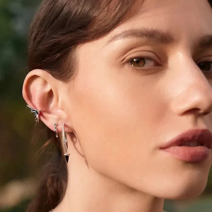 Boucles d'oreilles à goutte en agate noire argentée Ania Haie E053-09H Bijoux Ania Haie