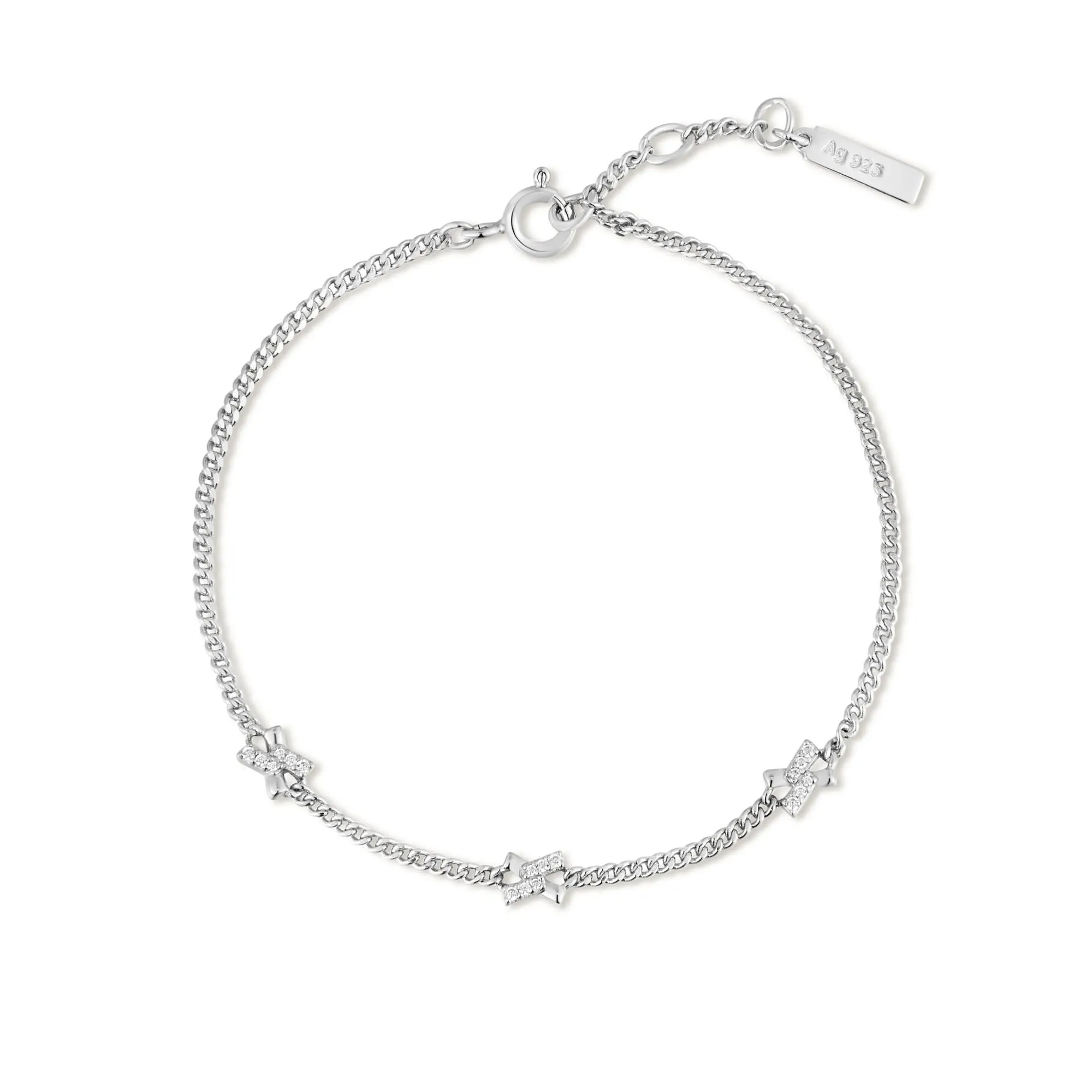 Bracelet Ania Haie Silver Cross Station B061-03H Bijoux Ania Haie