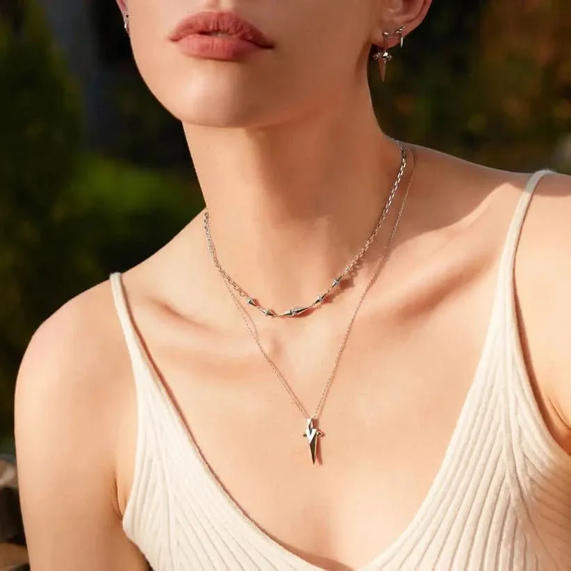 Collier Pendentif Géométrique Pointu Argenté Ania Haie N053-03H Bijoux Ania Haie