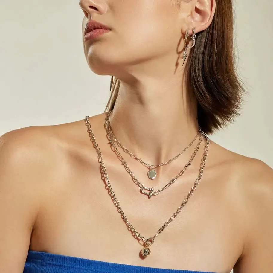 Charme ovale argenté Ania Haie NC048-16H Bijoux Ania Haie