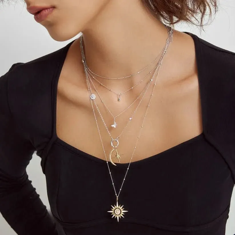 Charme Ania Haie en argent rond avec perles et sertissage bézel NC060-12H Bijoux Ania Haie