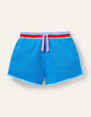 Appliqué Jersey Shorts-Moroccan Blue Rainbow