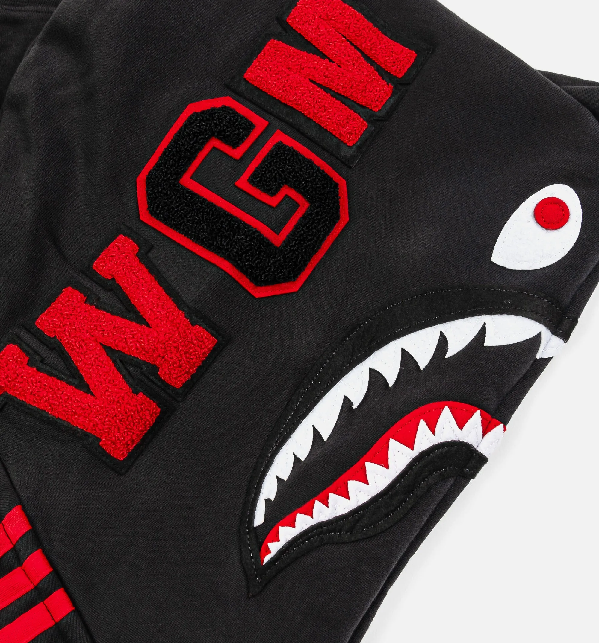 Bape x Adidas Shark Fleece Full Zip Mens Hoodie - Black