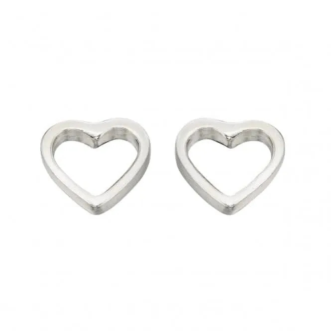 Boucles d'oreilles à clous Petit cœur ouvert en argent sterling A355 - Débuts Bijoux