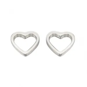 Boucles d'oreilles à clous Petit cœur ouvert en argent sterling A355 - Débuts Bijoux