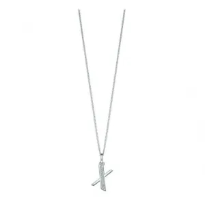 Pendentif Art Déco en Argent Sterling avec Initiale X et Zirconium Cubique P4746C - Bijoux Beginnings