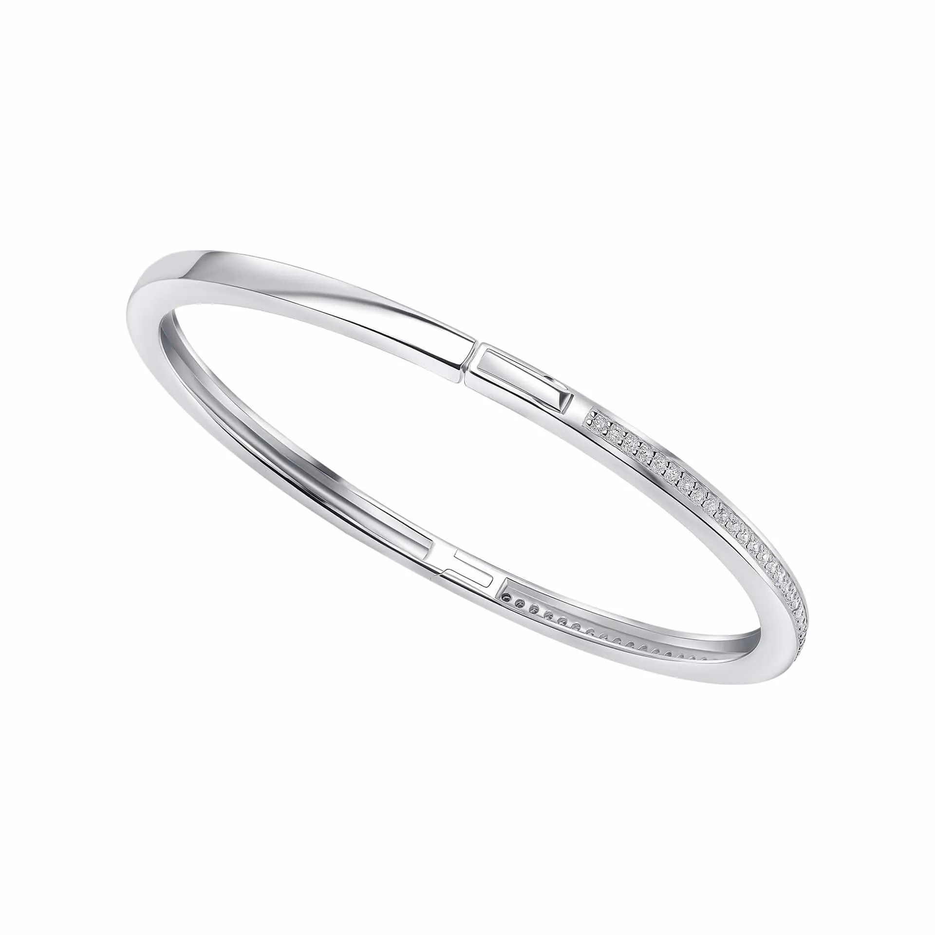 Bracelet Blanc en Argent Sterling avec Zirconium Cubique B5522C - Débuts Bijoux