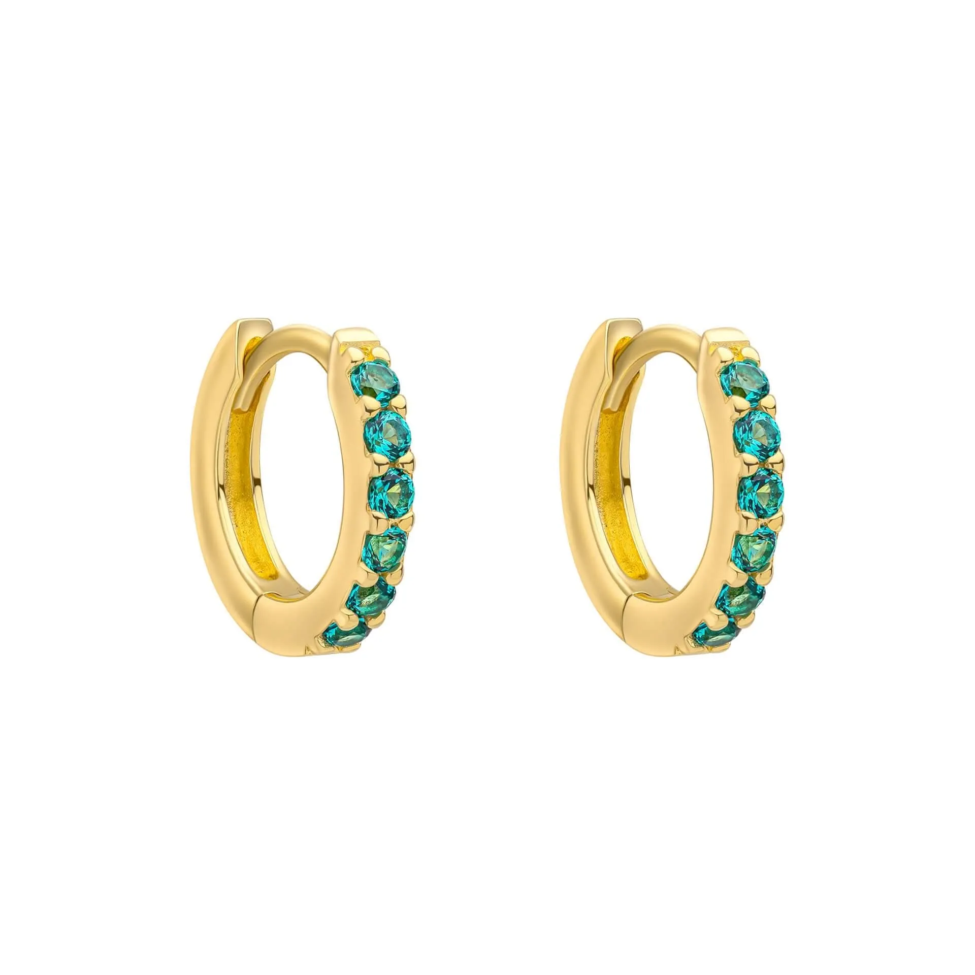 Boucles d'oreilles en argent sterling vert avec cristaux nano verts E6465G - Débuts de la bijouterie