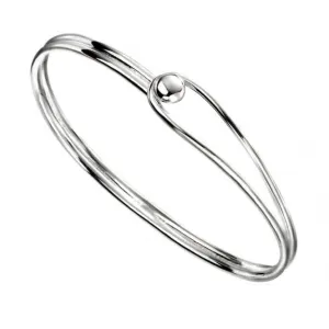Bracelet ovale en argent sterling avec fermoir à bille caractéristique B5079 - Créations Beginnings