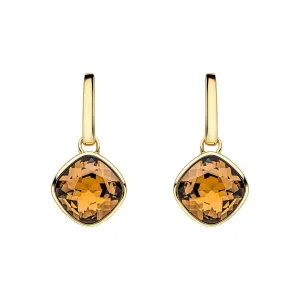Boucles d'oreilles en cristal de topaze fumée bleu argenté sterling E6479Y - Débuts Bijoux