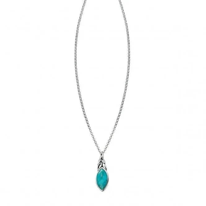 Pendentif en forme de feuille en turquoise et argent sterling P3860T - Bijoux Beginnings