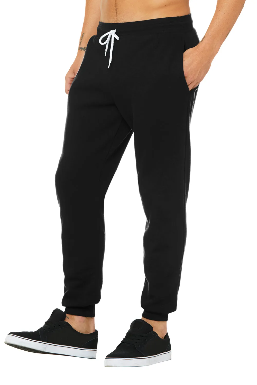 Bella   Canvas Mens Jogger Sweatpants w/ Pockets - Black