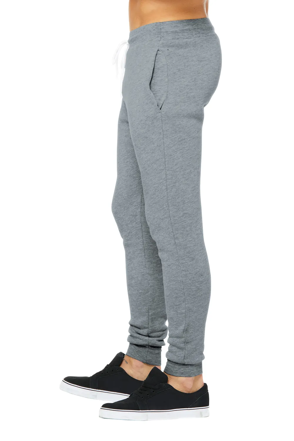 Bella   Canvas Mens Jogger Sweatpants w/ Pockets - Heather Grey