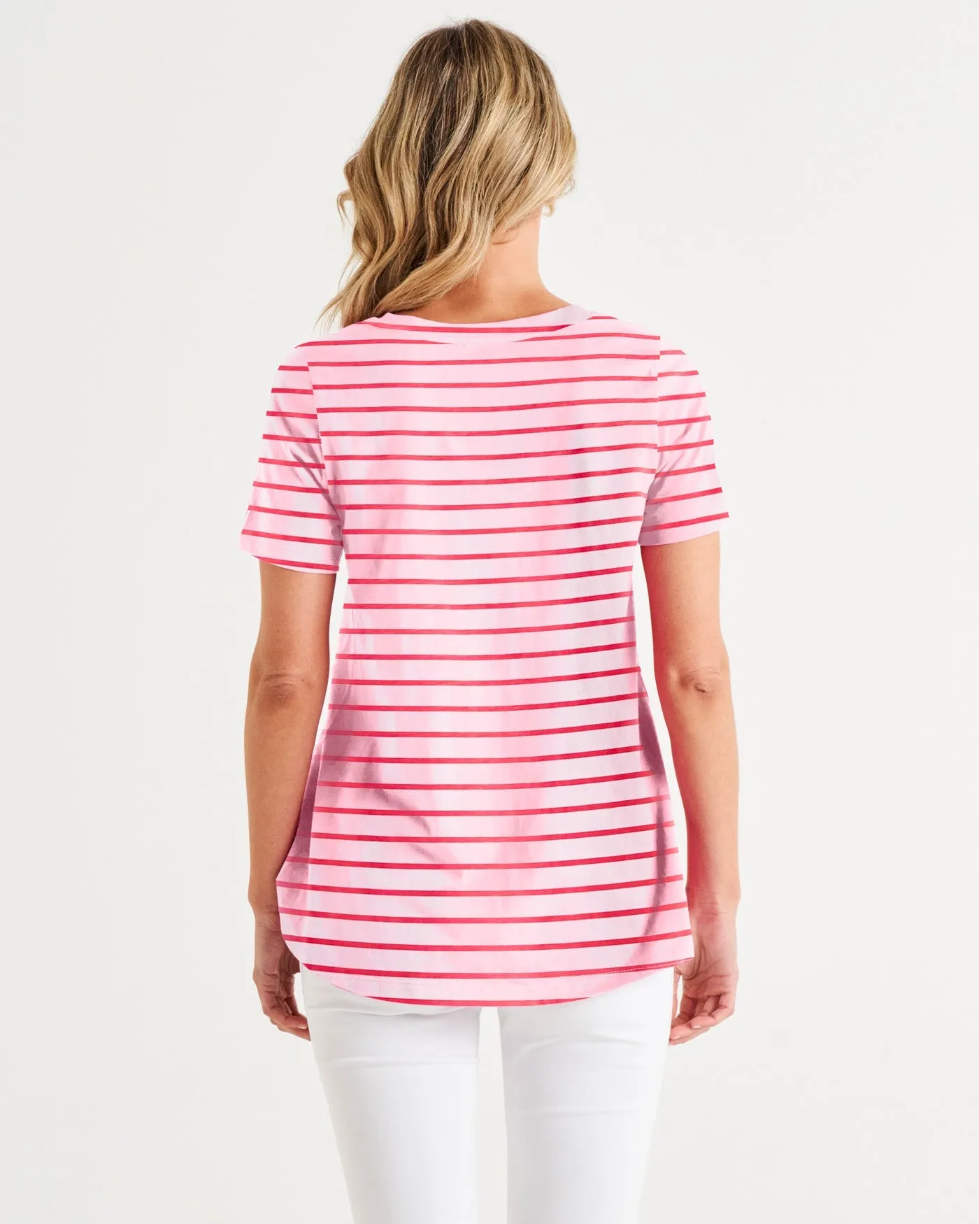 Betty Basics Luella Tee Cherry Blossom Stripe