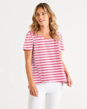 Betty Basics Luella Tee Cherry Blossom Stripe