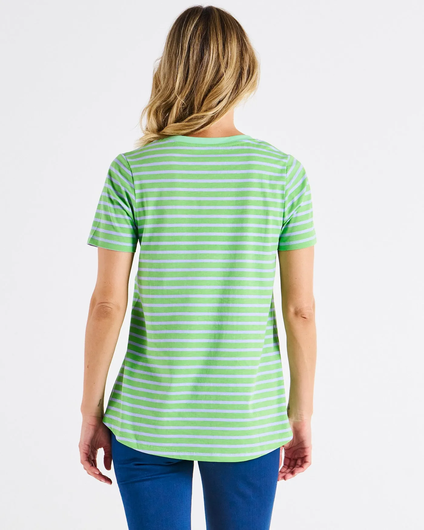 Betty Basics Luella Tee Green Stripe