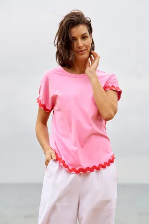 Betty Basics Sunny Tee Red/Pink Ric Rac