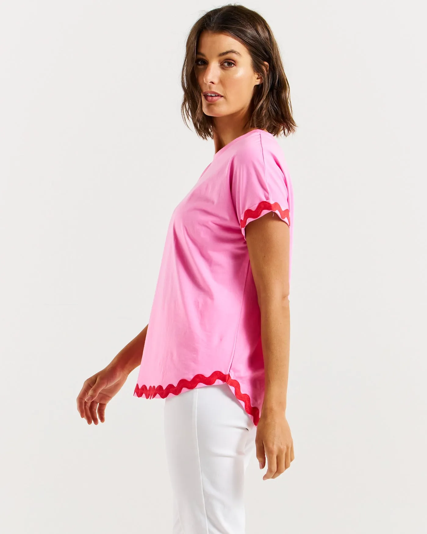 Betty Basics Sunny Tee Red/Pink Ric Rac