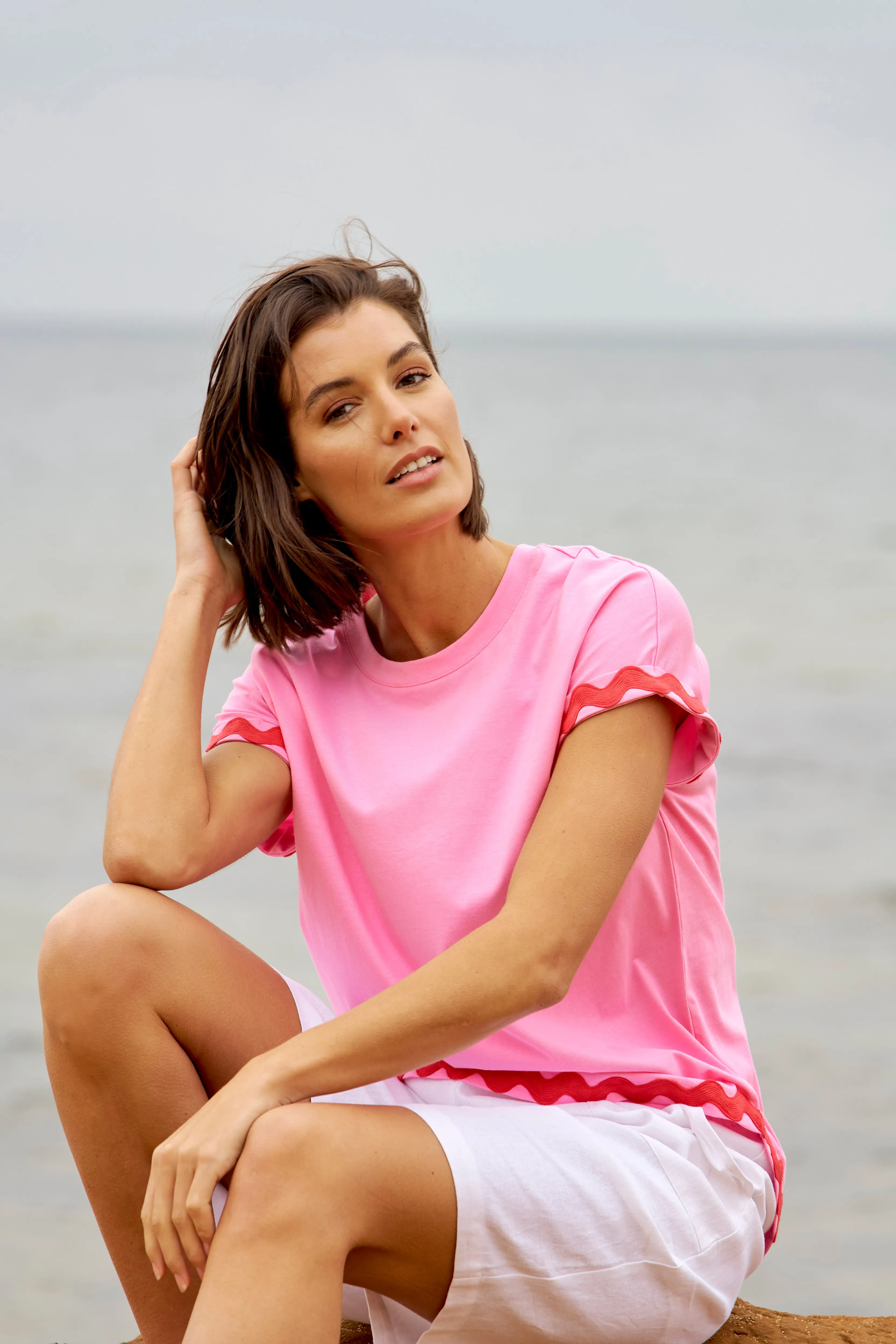 Betty Basics Sunny Tee Red/Pink Ric Rac