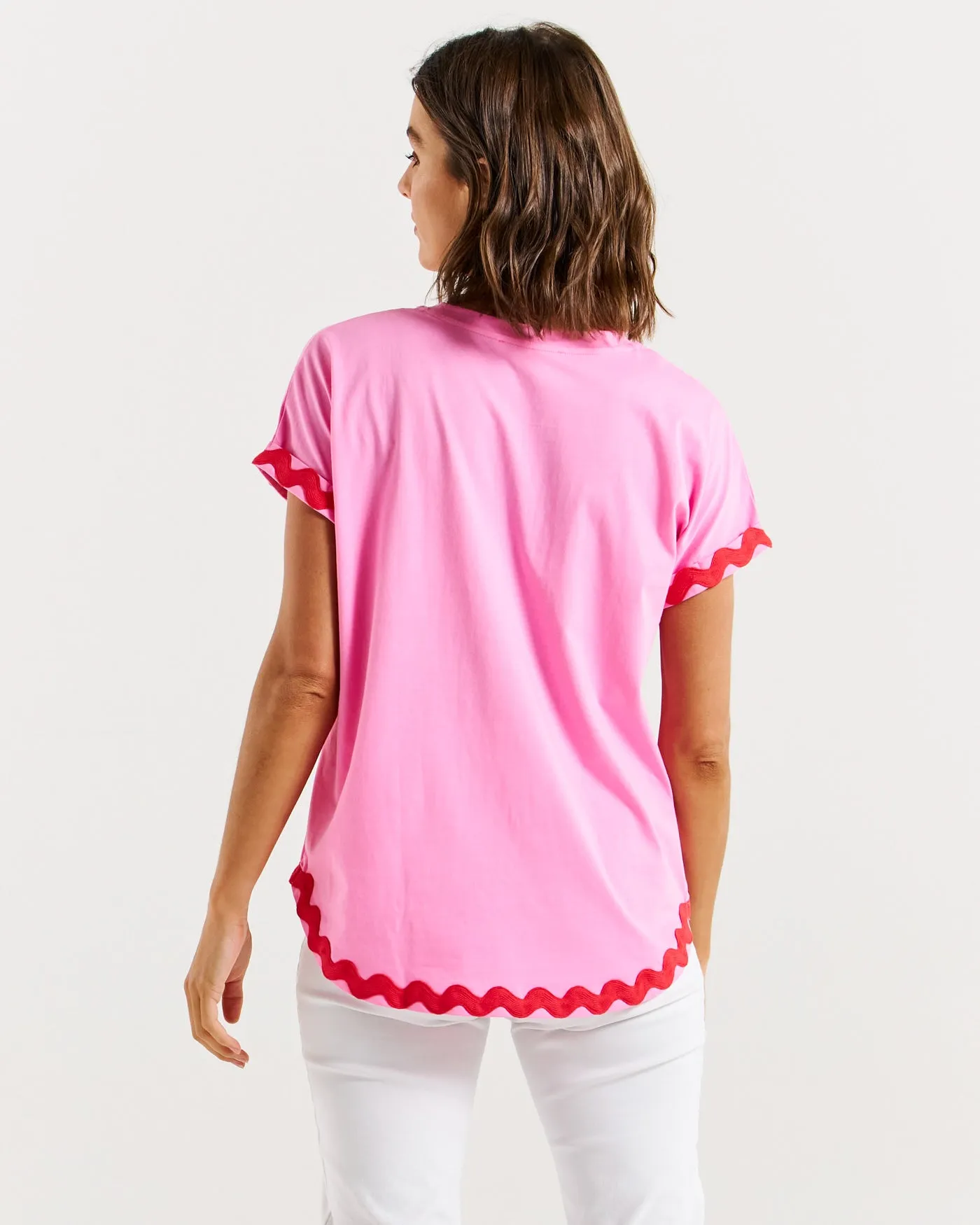 Betty Basics Sunny Tee Red/Pink Ric Rac