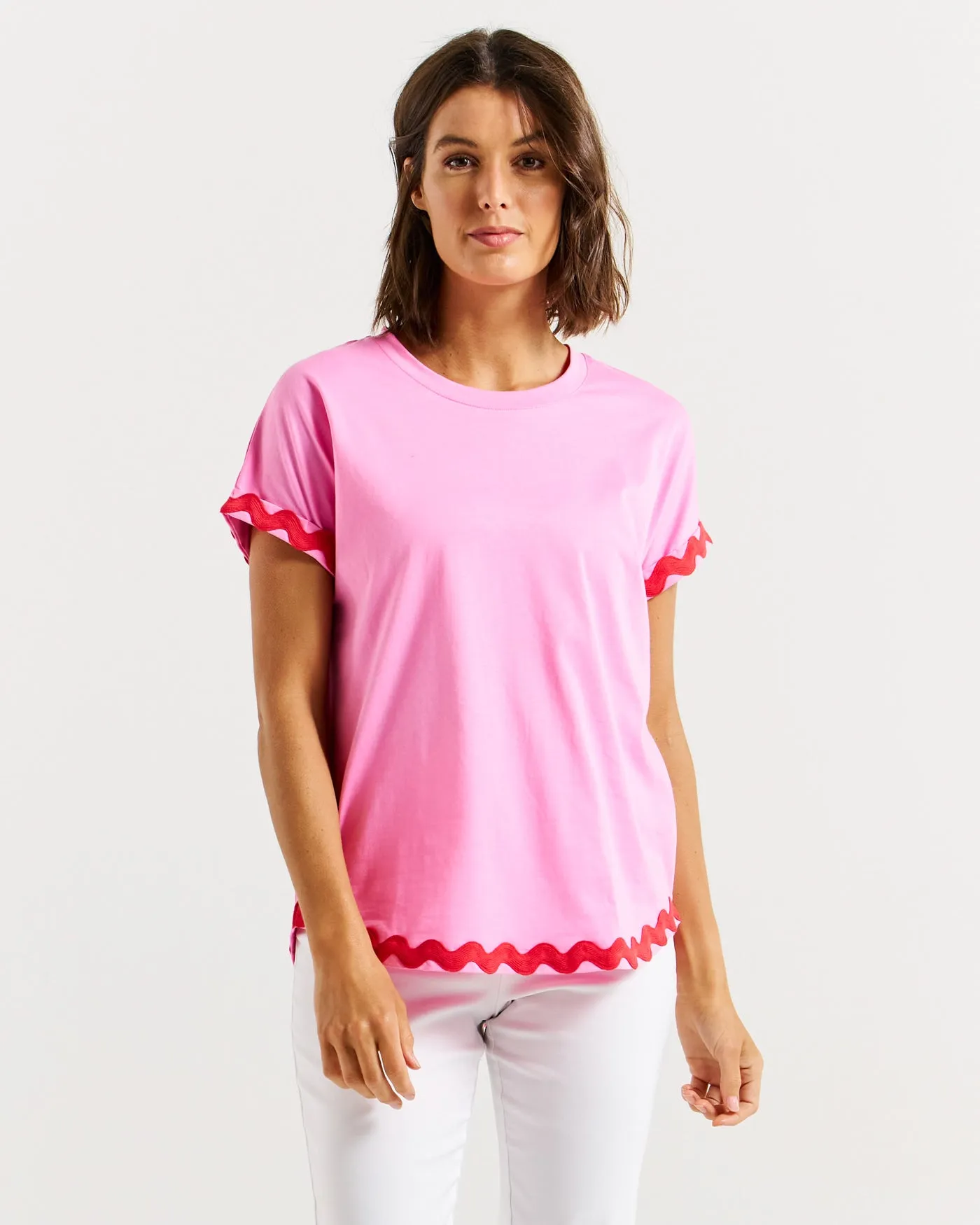 Betty Basics Sunny Tee Red/Pink Ric Rac