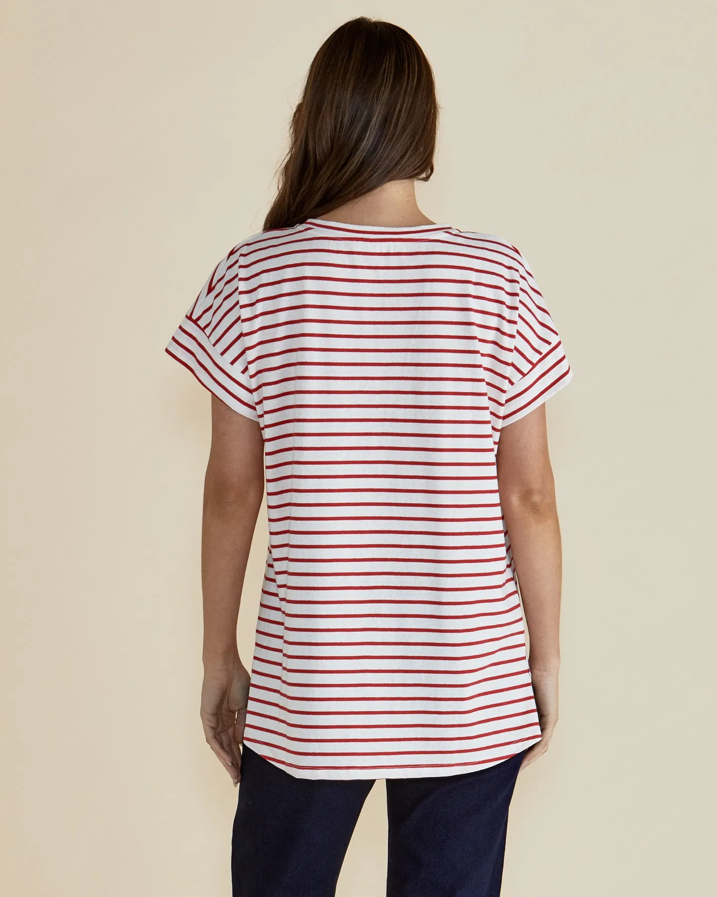 Betty Basics Willa Tee Red Stripe