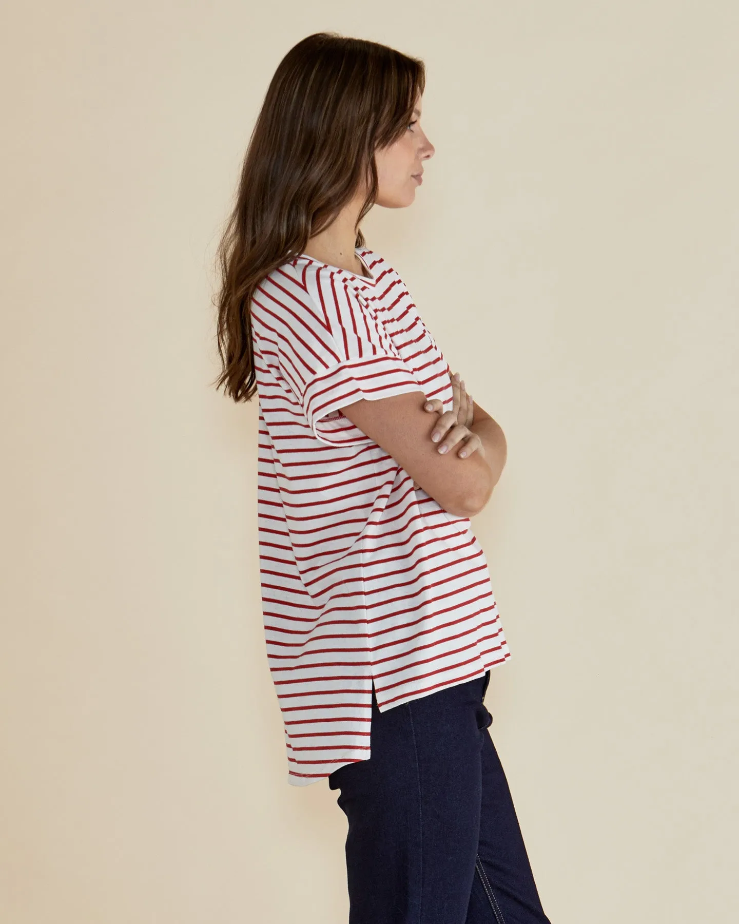 Betty Basics Willa Tee Red Stripe